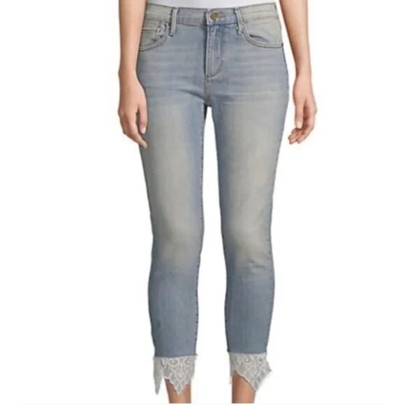 Driftwood Denim Jackie Jeans Lace Hem Women's 27 / 4 Boho Romantic Capsule - Picture 1 of 10